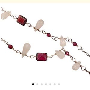 Silver & Natural Stone Lariat necklace